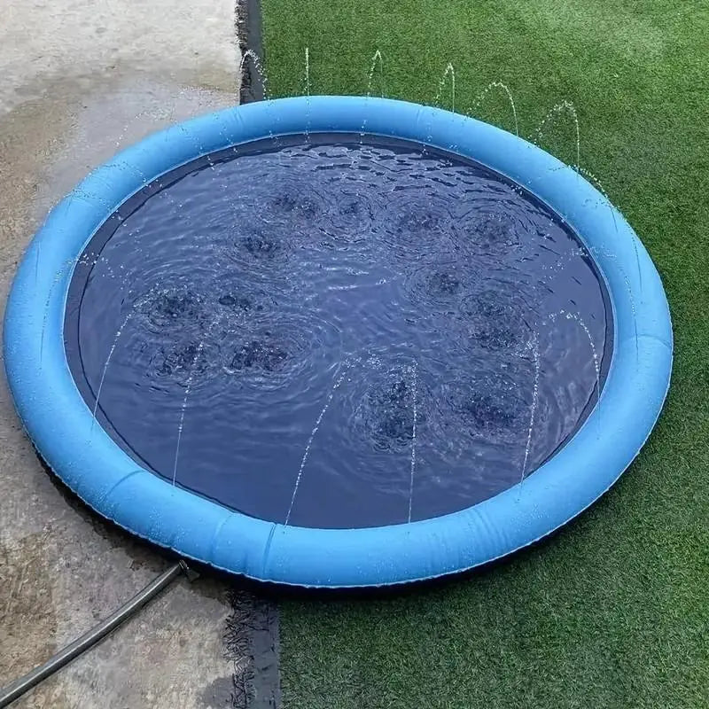 Outdoor Dog Water Sprinkler Pad, Portable Non-Slip Fun Pet Splash Pad for Bathing and Play, Outdoor Pet Shower Soaker #GLOBAL PICKS